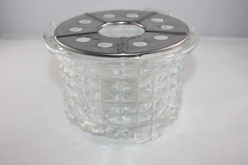 Oud glazen theelichtje met waxinelichtje houder, Antiek en Kunst, Antiek | Servies los, Ophalen of Verzenden