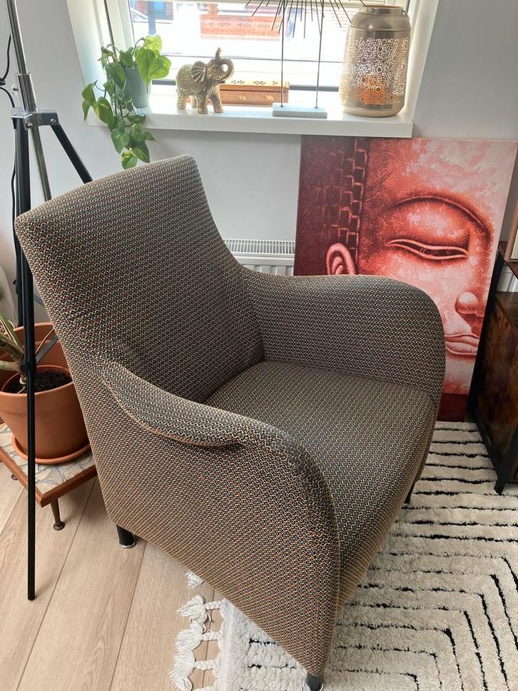 Comfortabele BW Bielefelder fauteuil, Vintage bekleding, Huis en Inrichting, Fauteuils, Gebruikt, Stof, 75 tot 100 cm, Ophalen