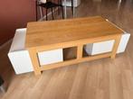 Salontafel met twee dozen op wielen, Huis en Inrichting, Tafels | Salontafels, Ophalen, 100 tot 150 cm, 50 tot 100 cm, Zo goed als nieuw