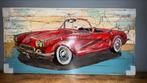 3D Schilderij Metaal - Auto - oldtimer - Corvette, Ophalen of Verzenden, Zo goed als nieuw, Schilderij, 75 cm of meer