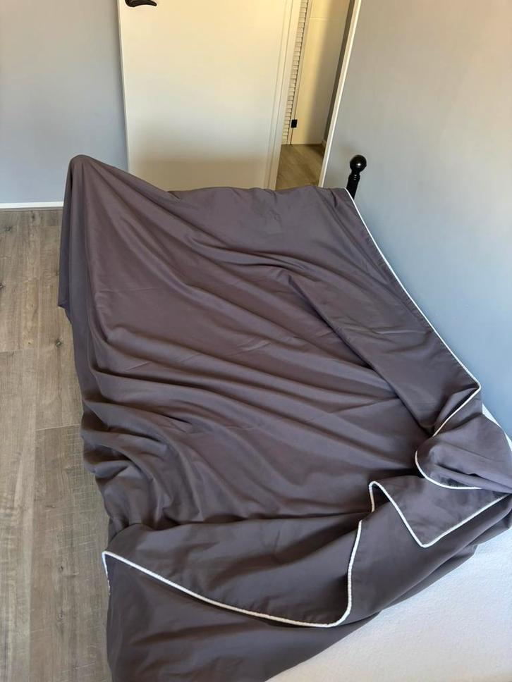 Optidee, 1 persoons, 140x200, grijs, optifaser, Huis en Inrichting, Slaapkamer | Beddengoed, Gebruikt, Grijs, Ophalen of Verzenden