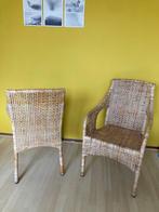Rieten eetstoelen, Ophalen, Gebruikt, Twee, Bruin