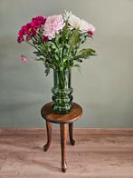 Vintage houten bijzettafel / plantentafel, rond, Huis en Inrichting, Stoelen, Gebruikt, Bruin, Vintage, Ophalen of Verzenden