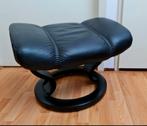 Stressless verstelbare voetenbank hocker type Consul Classic, Ophalen, Tijdloos design, Gebruikt, Leer
