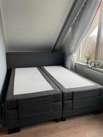 Antraciet boxspring met hoofdbord en nachtkastjes, Ophalen, Gebruikt, Overige kleuren, 210 cm