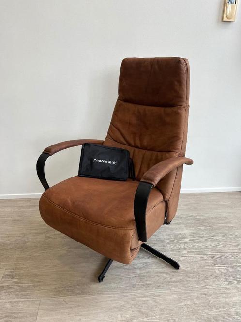 Prominent Sta Op E-100 Craft Op Accu Relaxfauteuil L Bruin, Huis en Inrichting, Fauteuils, Zo goed als nieuw, Leer, 50 tot 75 cm