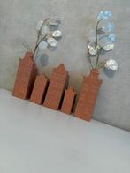 Amsterdamse huisjes zalm kleurig, Huis en Inrichting, Woonaccessoires | Vazen, Overige materialen, Overige kleuren, Ophalen of Verzenden