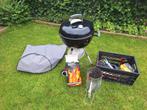 Weber Compact Kettle houtskoolbarbecue, brikettenstarter, Tuin en Terras, Houtskoolbarbecues, Ophalen, Gebruikt, Weber, Met accessoires