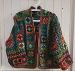 Gehaakt Hexagon Granny Vest met glitter, Overige kleuren, Maat 42/44 (L), Nieuw, Ophalen of Verzenden