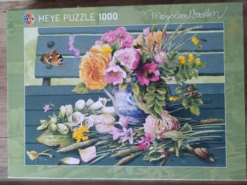puzzel Marjolein Bastin (HEYE) boeket bloemen op bankje-1000 beschikbaar voor biedingen