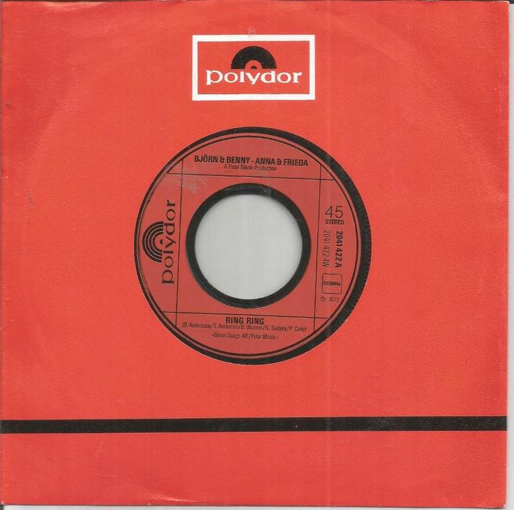 Björn & Benny + Anna & Frieda – Ring Ring (1973), Cd's en Dvd's, Vinyl Singles, Gebruikt, Single, Pop, 7 inch, Ophalen of Verzenden
