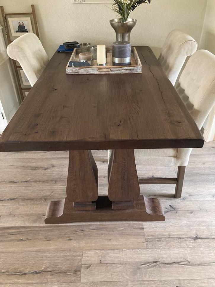 Mooie klooster tafel plus 4 eet kamer stoelen, Huis en Inrichting, Tafels | Eettafels, Zo goed als nieuw, 50 tot 100 cm, 200 cm of meer