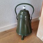 Groene emaille doofpot op pootjes – vintage, Antiek en Kunst, Ophalen of Verzenden