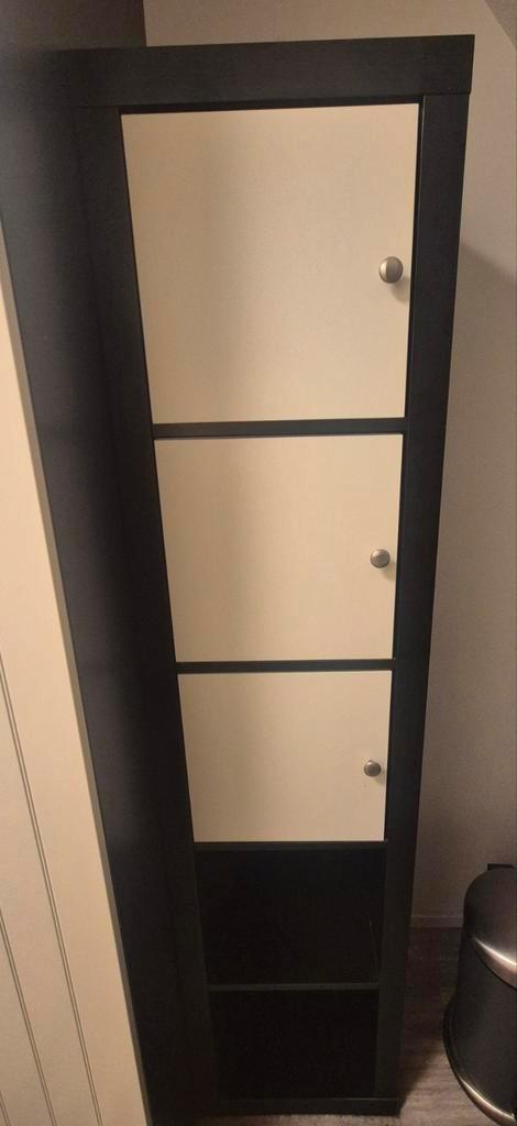 3 KALLAX kasten zwartbruin, Huis en Inrichting, Kasten | Boekenkasten, Gebruikt, 50 tot 100 cm, 100 tot 150 cm, 25 tot 50 cm, Met lade(s)