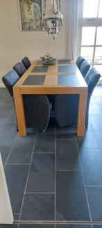 Massieve eiken eetkamertafel, Huis en Inrichting, Tafels | Eettafels, Ophalen, Gebruikt, 200 cm of meer, 50 tot 100 cm