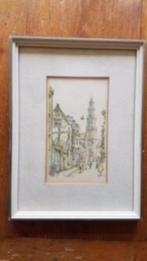 Litho met aquarel Westerkerk Amsterdam Henk Hoefman gesign, Ophalen