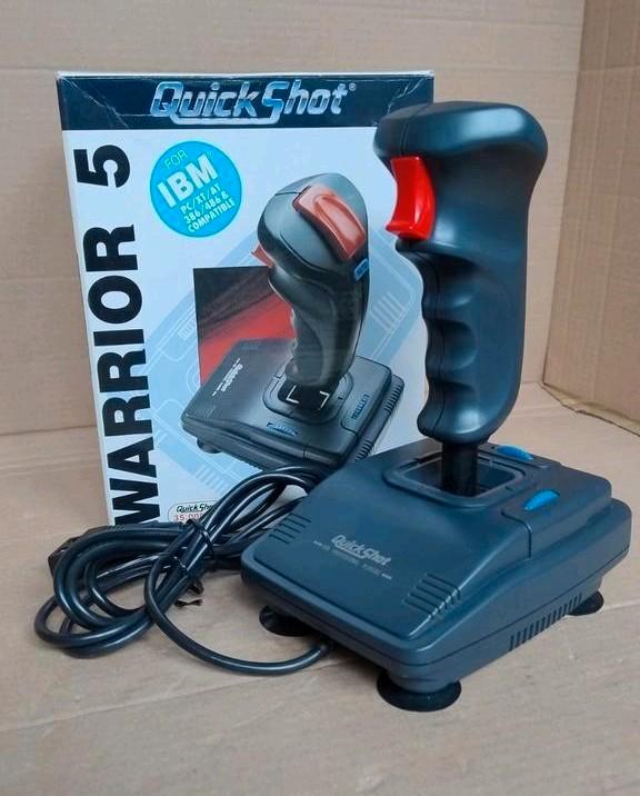 Vintage joystick Quickshot Warrior 5 in originele doos, Computers en Software, Joysticks, Gebruikt, Ophalen of Verzenden