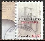 223 Australië 2024 200 Years Free Press met velrand, Verzenden, Gestempeld