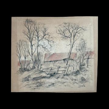 Johannes Karel Leurs (1865-1938) -gesigneerde  tekening beschikbaar voor biedingen