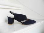 2703 Lilian slingback suede sexy pumps 37 38, Blauw, Ophalen of Verzenden, Zo goed als nieuw, Pumps