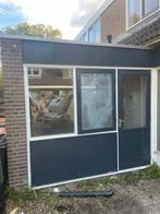 Hardhouten Pui met Deur - Lekke Beglazing, 100 tot 120 cm, Gebruikt, Ophalen of Verzenden, Buitendeur