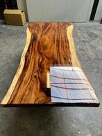Showroomuitverkoop! Epoxy boomstamtafel suar, 100 tot 150 cm, Ophalen of Verzenden, Vijf personen of meer, Rechthoekig