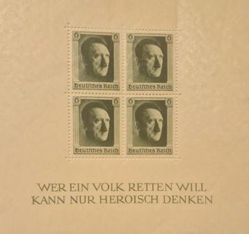 Postzegel Duitse Rijk Adolf Hitler - Michel blok 7  beschikbaar voor biedingen