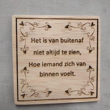 Spreuken op hout gelaserd 085