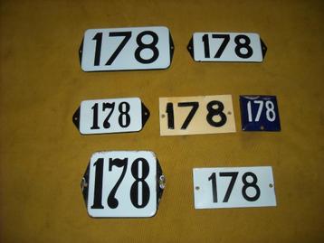 oud emaille huisnummer 178 ook 179 180 181 182 183 184 185 1 beschikbaar voor biedingen