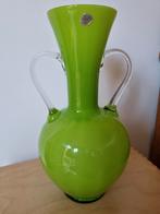 Vintage vaasje / lime groen / glas, Ophalen of Verzenden, Huis en Inrichting