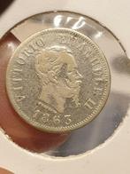 Italië, 50 centesimi 1863, zilver (19), Postzegels en Munten, Munten | Europa | Niet-Euromunten, Italië, Zilver, Ophalen of Verzenden