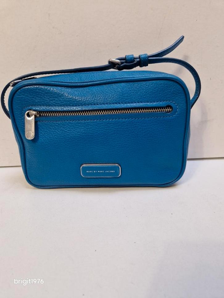 Blauw leren tas Marc by Marc Jacobs, Sieraden, Tassen en Uiterlijk, Tassen | Schoudertassen, Gebruikt, Overige merken, Blauw, Leer