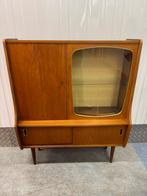 Vintage mid Century teak houten drankkast wandkast sideboard, Huis en Inrichting, Kasten | Dressoirs, Ophalen, Gebruikt, ?, 25 tot 50 cm