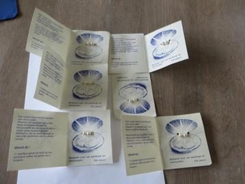 12 Zoetwaterparels op 6 kaartjes (actie Juwelier Stijnis ) beschikbaar voor biedingen