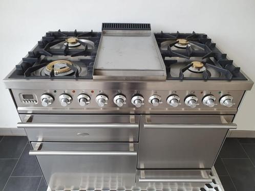 Luxe Fornuis Boretti 100cm RVS 3 ovens 5 pits frytop, Witgoed en Apparatuur, Fornuizen, Zo goed als nieuw, Vrijstaand, Gas, 5 kookzones of meer