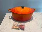 Le Creuset braadpan 35 cm Vulcanic in gebruikte staat, Huis en Inrichting, Gebruikt, Gietijzer, Ophalen of Verzenden, Keramische plaat