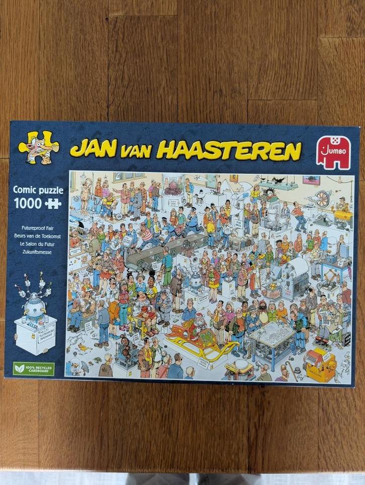 Jan van Haasteren Beurs van de Toekomst. 1000 stukjes., Hobby en Vrije tijd, Denksport en Puzzels, Zo goed als nieuw, Legpuzzel
