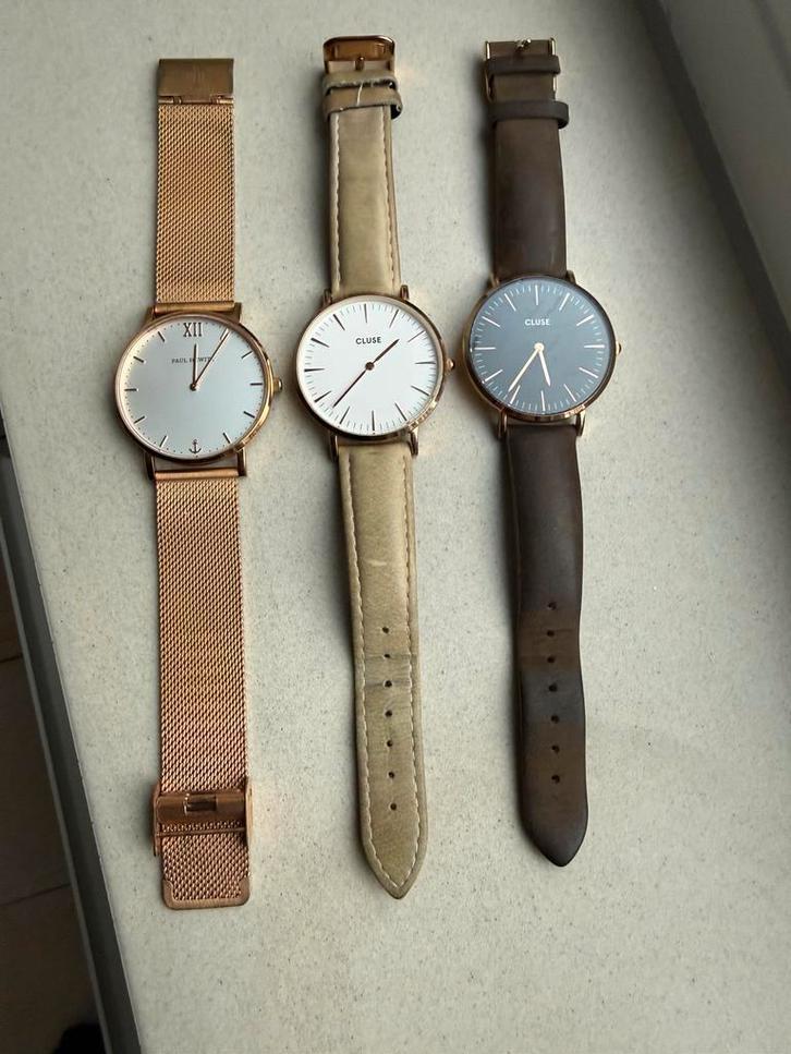 Dameshorloge Cluse en Paul Hewitt, Sieraden, Tassen en Uiterlijk, Horloges | Dames, Gebruikt, Polshorloge, Overige merken, Staal