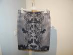 Marccain rok gebreid in ruit en kant look print mooi, Kleding | Dames, Verzenden, Zwart, Maat 42/44 (L), Zo goed als nieuw