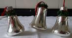 3 Kerstballen kerstklokken van glas, Diversen, Kerst, Ophalen of Verzenden