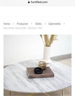 Marmeren Salontafel Furnified, Huis en Inrichting, Tafels | Salontafels, 100 tot 150 cm, Zo goed als nieuw, Metaal, Minder dan 50 cm