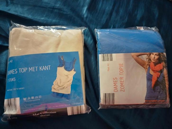 Drie dames tops, nieuw, maat 42, Kleding | Dames, Tops, Nieuw, Maat 42/44 (L), Blauw, Zonder mouw, Ophalen of Verzenden