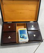 Houten Kaartspel Doos met Kaarten, Huis en Inrichting, Woonaccessoires | Kisten, Ophalen of Verzenden, Gebruikt, Eikenhout, Minder dan 50 cm