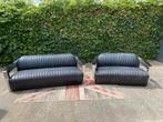 Aviator Timothy Oulton zwart leren generfde Set !!!, Aviator / chesterfield, 150 tot 200 cm, Aviator, Zo goed als nieuw