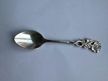 Mooi verzilverd Roos lepeltje. Theelepeltje. Lepel 90.  beschikbaar voor biedingen