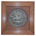 PLAQUETTE Onbekend : Koggeschip of Kogge, Verzenden, Brons, Nederland