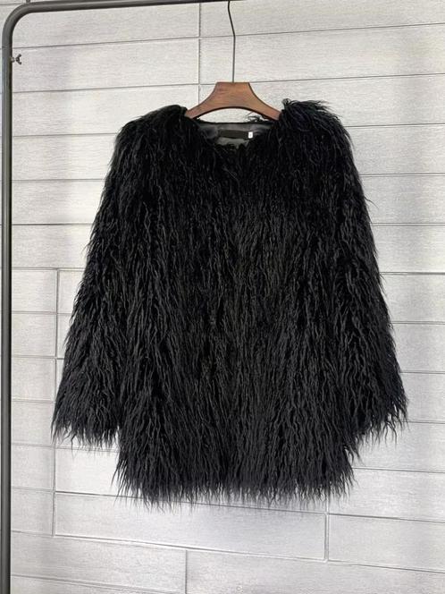 Zwarte dames bontjas in diverse maten, Kleding | Dames, Jassen | Winter, Nieuw, Zwart, Verzenden