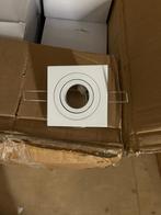 100 vierkante inbouwspotjes wit, Ophalen, Led, Metaal of Aluminium, Nieuw