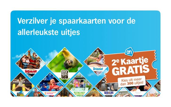 2e uitje gratis - AH uitjes spaarkaarten spaaractie, Tickets en Kaartjes, Kortingen en Cadeaubonnen, Twee personen, Kortingsbon