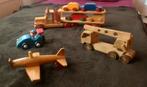 Houten oplegger + auto’s , race auto, takelwagen, vliegtuig, Ophalen of Verzenden, Gebruikt, Overige typen